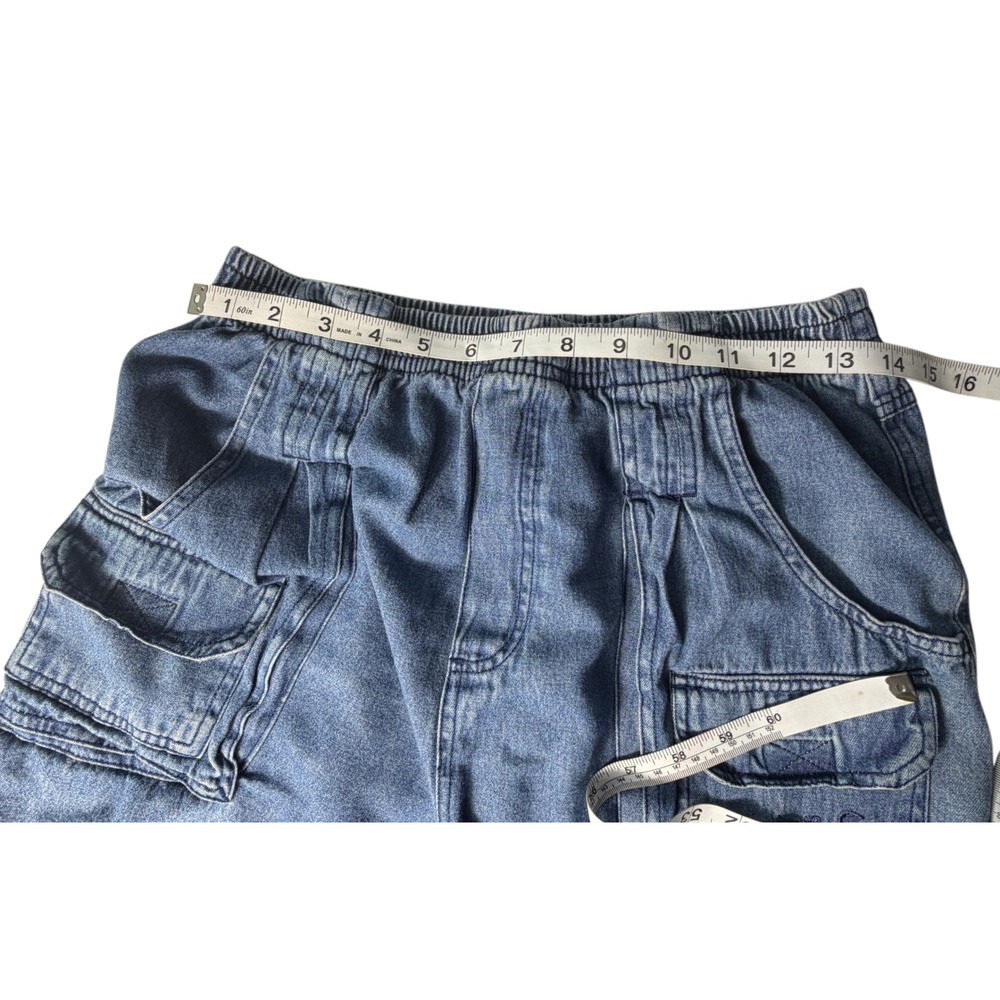 Vintage 90s Jonathan Logan Denim Cargo Shorts Size M Unisex Blue Utility Jorts - Picture 5 of 9